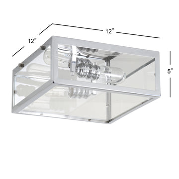 Grayson 12" Metal/Glass LED Flush Mount - JONATHAN Y
